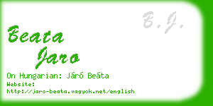 beata jaro business card