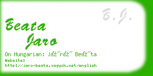 beata jaro business card